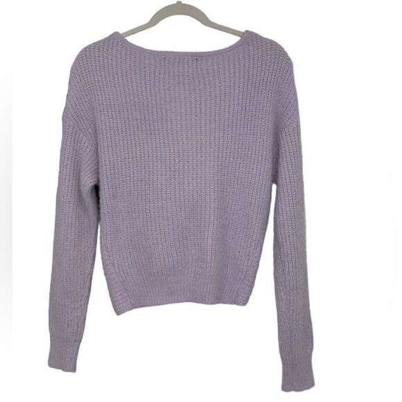 Azalea Wang Lavender Pullover Cropped Front Twist
Sweater(Size Medium) - Picture 3 of 8